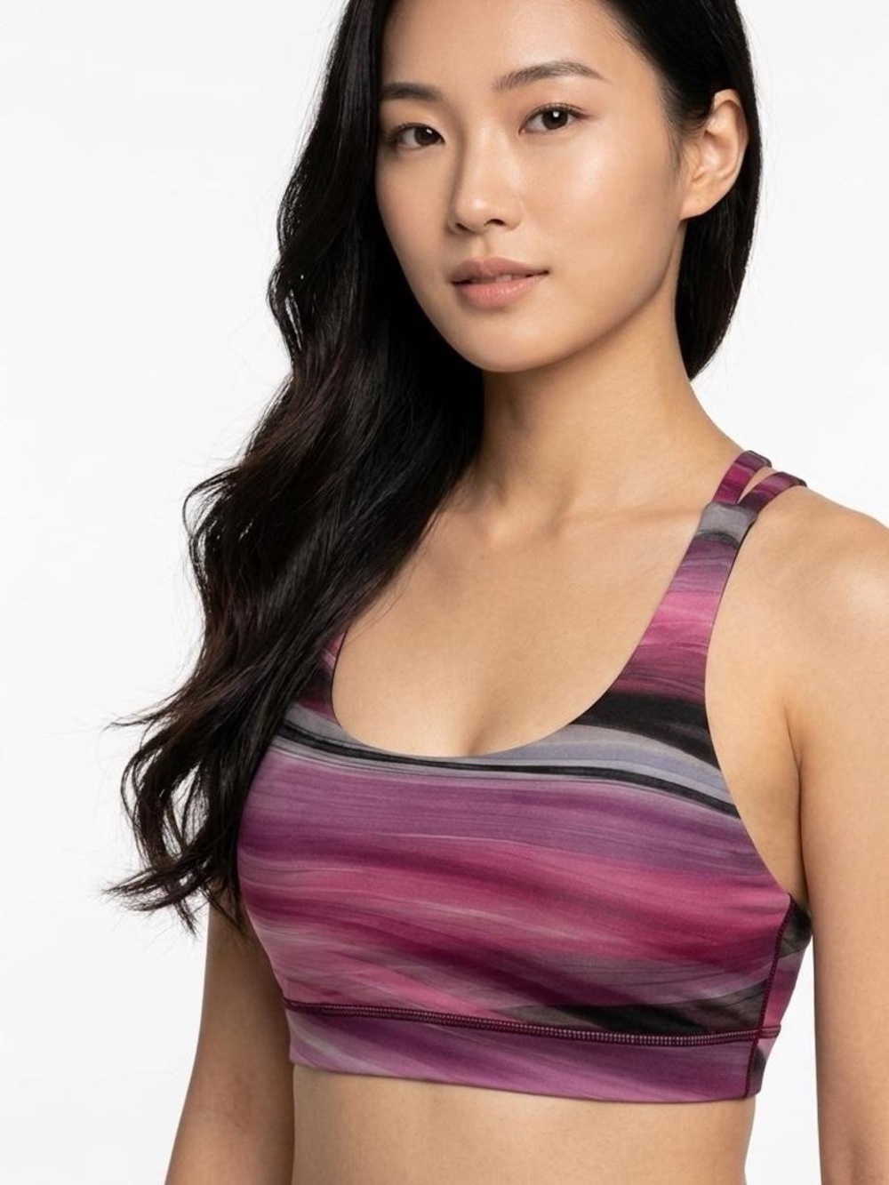 Lululemon Purple Abstract Print Longline Sports Bra Size 2